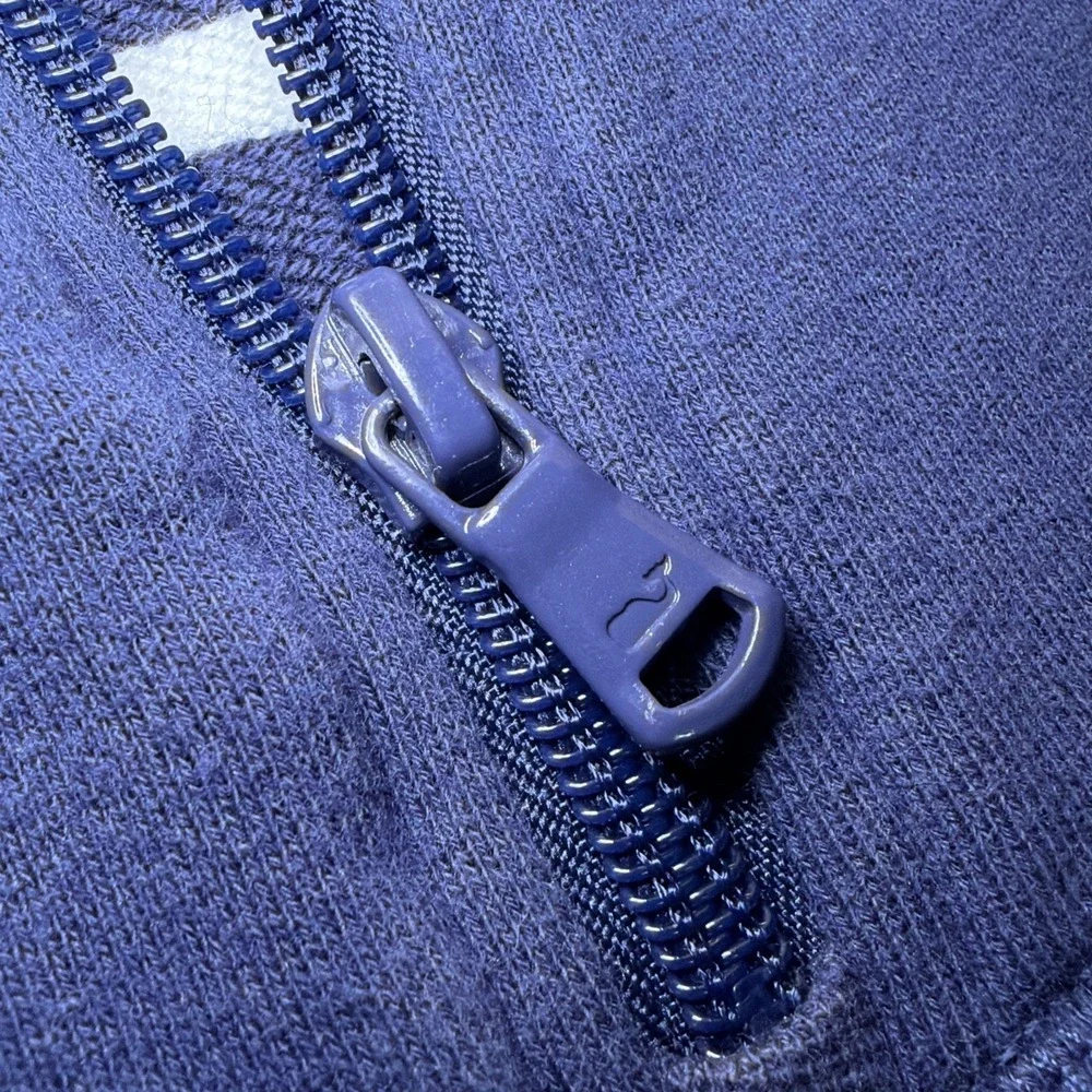 Vineyard Vines Target Mens Cotton Blue Striped Pullover 1/4 Zip Sweater Med
